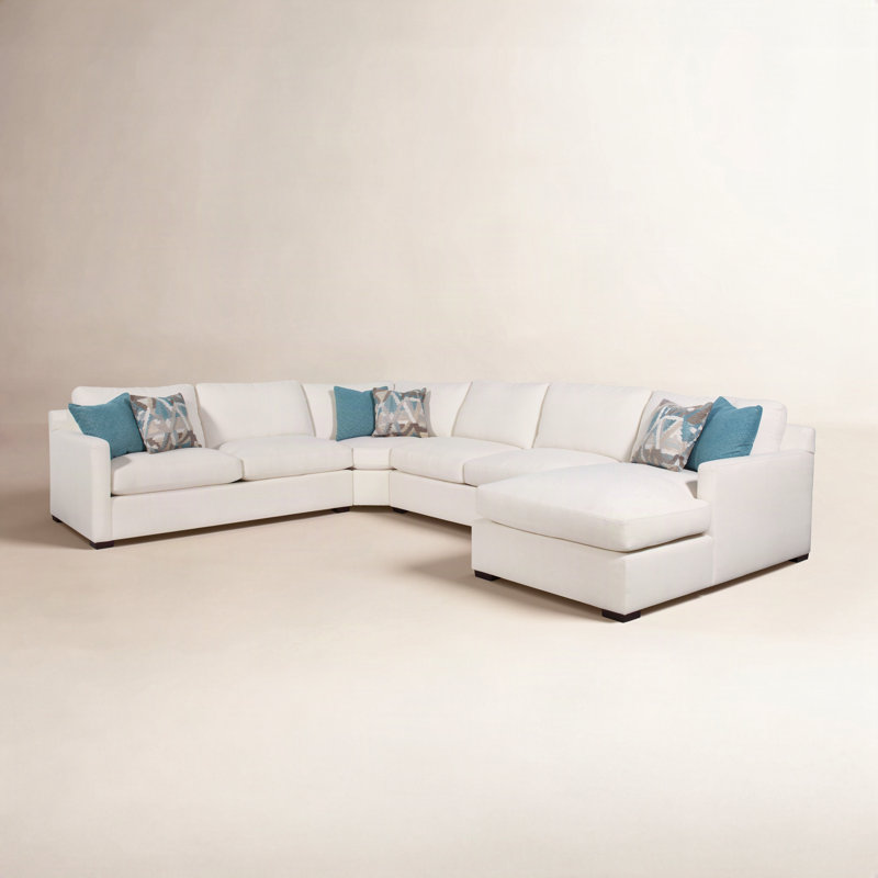 Bel-Air Upholstered L-Sectional, Java Finish, Right Hand Facing, Elite Chocolate; 0321-72