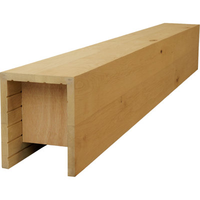 AmeriCraft Wood Smooth Beam, 3-Sided (U-Beam), 9 1/2"W x 7 1/2"H x 120"L, Golden Pecan Finish, Stain Grade Knotty Alder