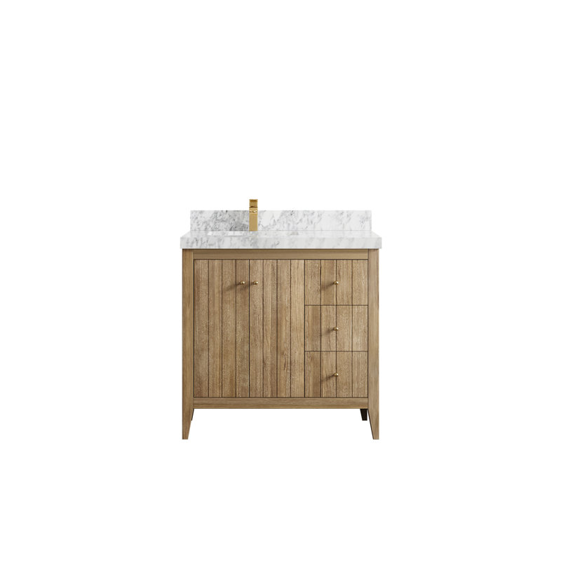 Teck d'Atlanta 22 po De salle de bain Quartz, Marbre de Carrare