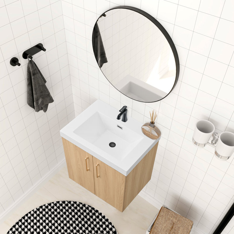 24'' Single Bathroom Vanity With White Single Sink Top