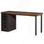 Bureau d'ordinateur à 5 tiroirs, bureau rustique avec rangement