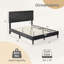 Bed Frame with High Headboard & Wooden Slats No Box Spring Needed-850879893