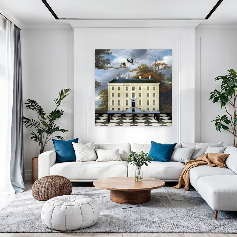 «The Dollhouse», art mural abstrait contemporain, H 48 po x l 48 po