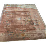 Knotted Antique 1920s Room Size Wool Rectangle Chinese - Art Deco Rug