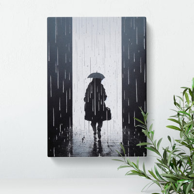 Woman In The Rain No.2 - Wrapped Canvas Print