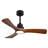 Wood Ceiling Fan With 3 Solid Wood Blades Remote Control Reversible DC Motor For Living Room-457610788