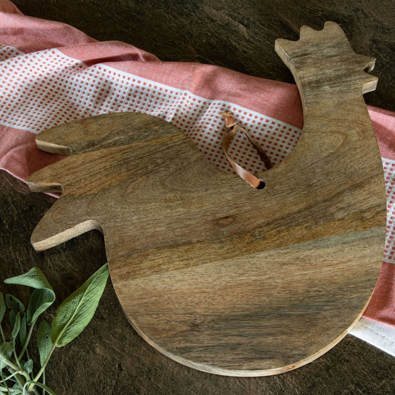 Foreside Home & Garden Mango Wood Hen Shaped Cutting Board