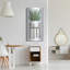 «White Pots on Stands II» par Cindy Jacobs, art mural en métal, 12 po x 24 po-1230902449