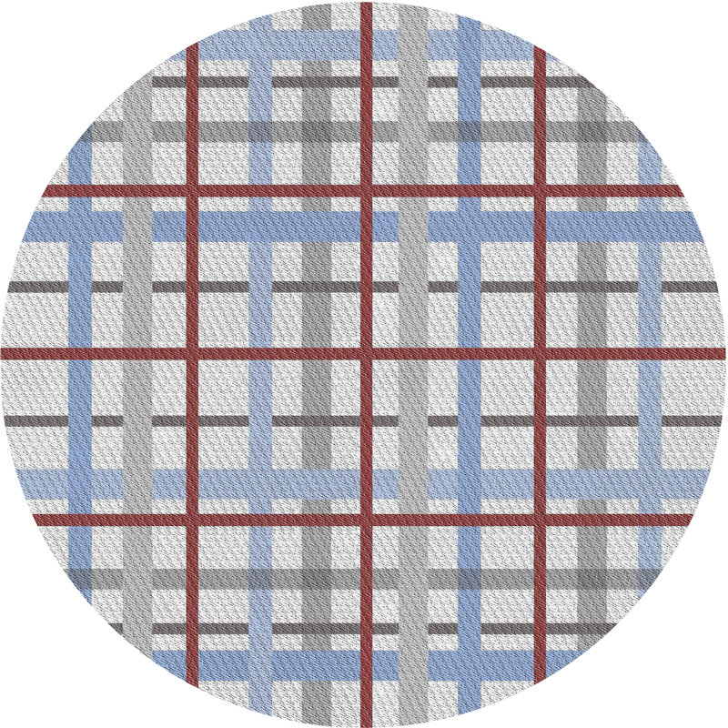 Tapis bleu / brun Hauppauge, Rond 6 pi