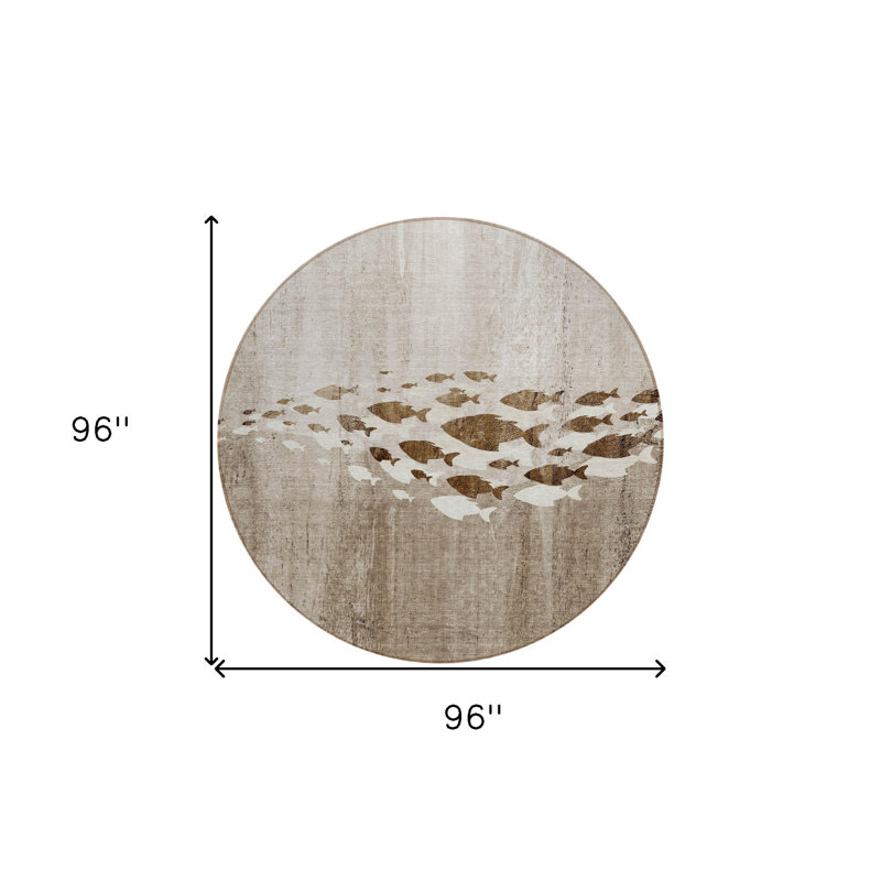 Tapis rond tissé à la machine HomeRoots