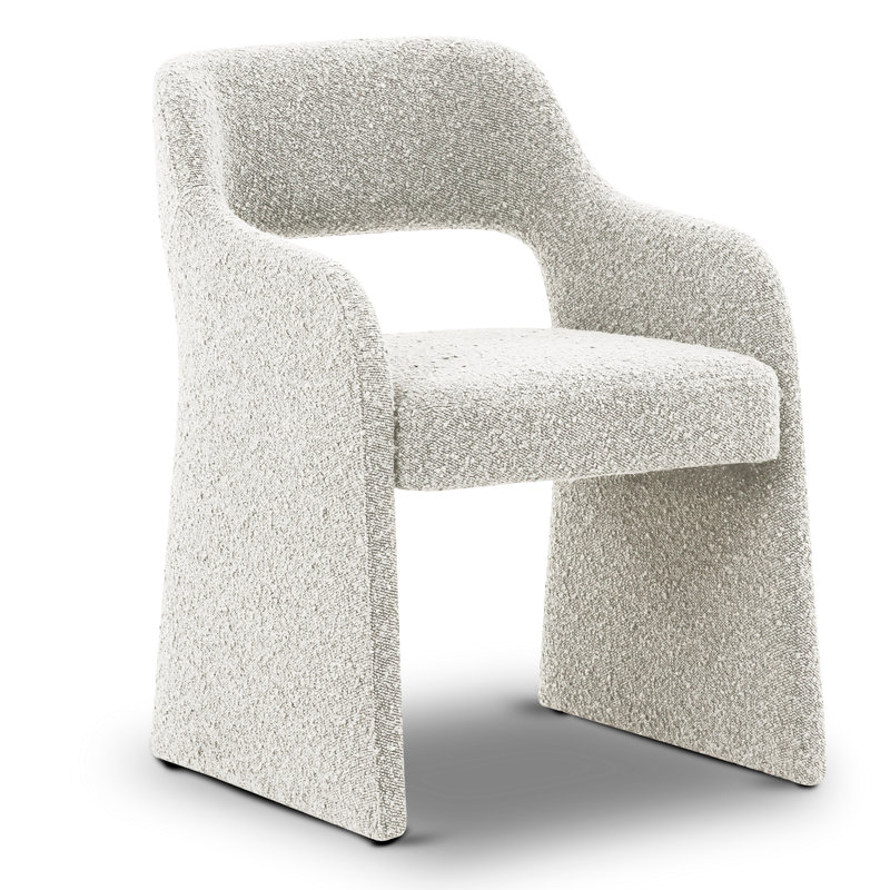 Rynisha Boucle Armchair Dining Chair, White