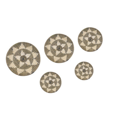 Ensemble de tapis muraux ronds monochromes Kansgrass (ensemble de 5)