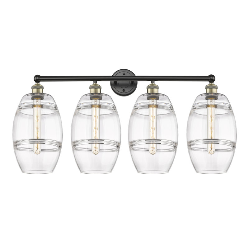 Dundrod 4 - Light Dimmable Vanity Light, Clear, Black Antique Brass