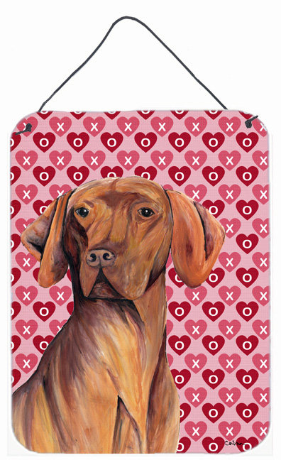 «Burniece Hearts Love and Valentine's Day», reproduction sur bois, Vizsla (brun)