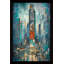 « city of lights », reproduction de peinture à l’huile encadrée-1802799088