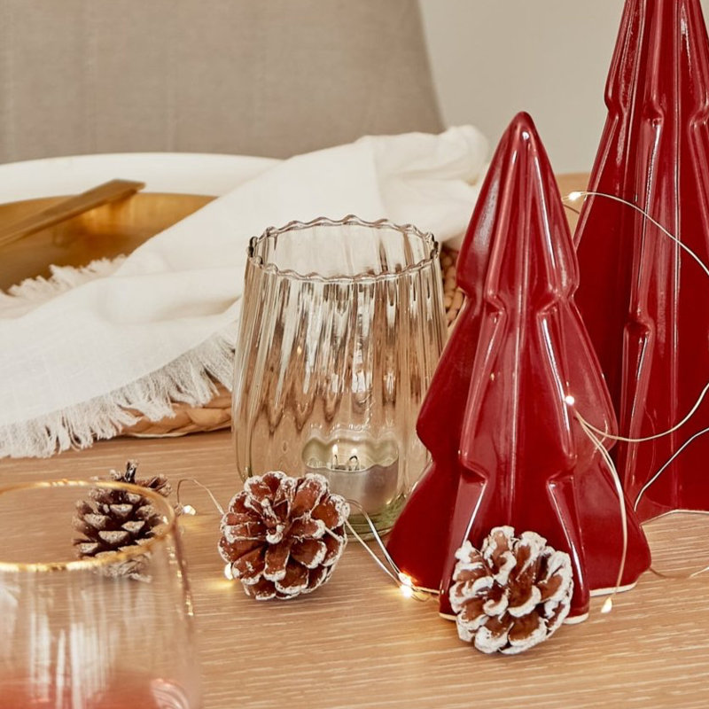 Glass Tabletop Tealight Holder, Clear