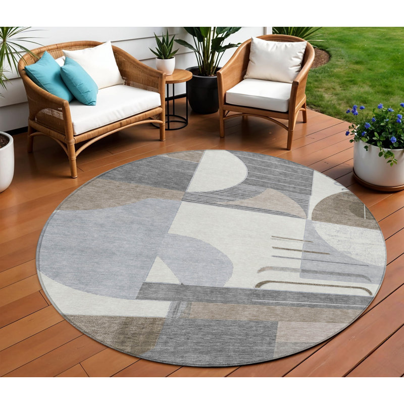 Tapis rond 8 po taupe