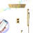 Gorizia 20x14 Brushed Gold Digital LED Shower System with Remote Control – Rainfall & Waterfall Ceiling Mount