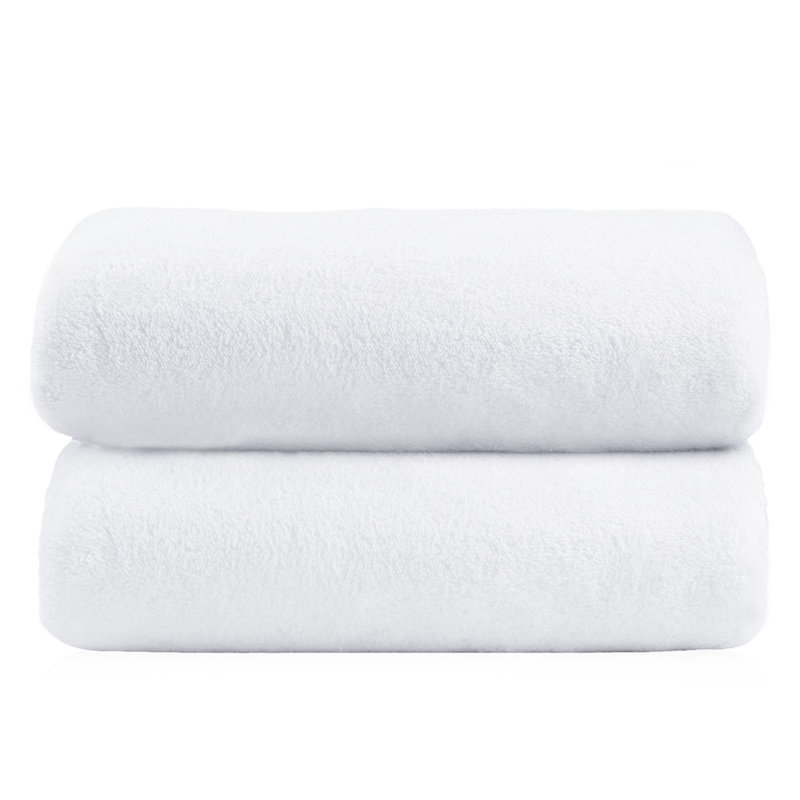 2 Piece Bath Towel Set, White
