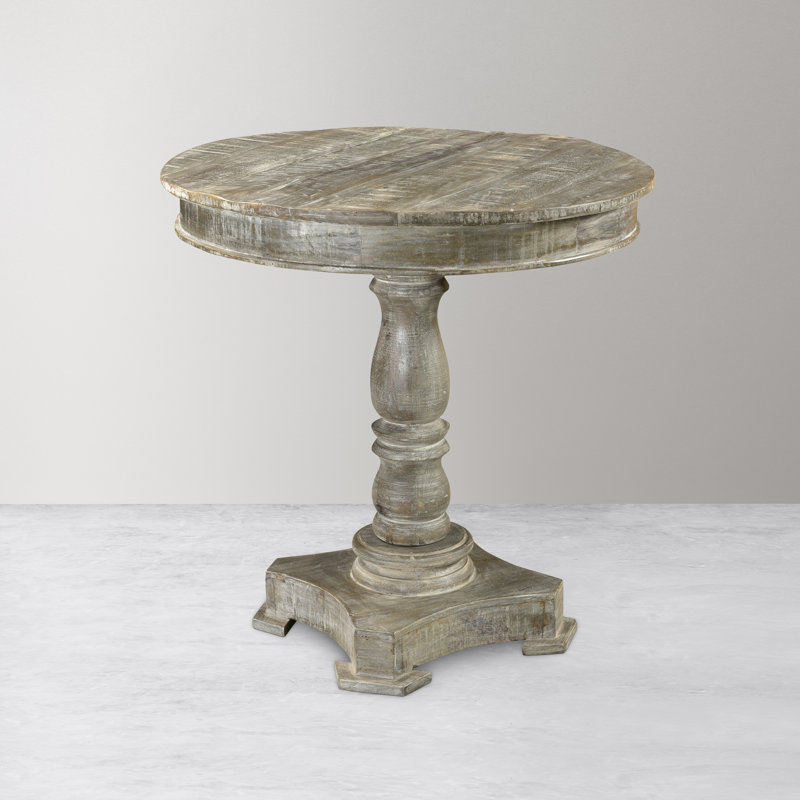 Sloane Round Solid Wood Dining Table, Gray Wash