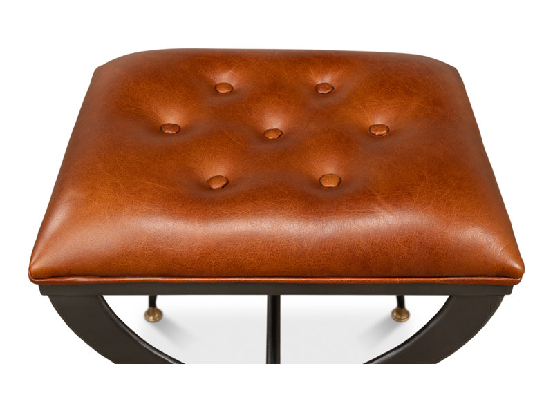 Leather Accent Stool