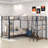 L-Shaped Twin Over Twin Bunk Bed With Twin Size Loft Bed With Desk And Shelf