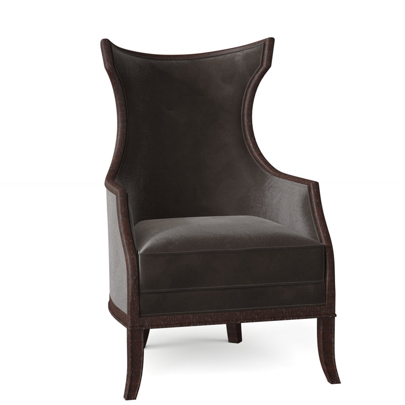 Marcel Upholstered Wingback Chair, Espresso, Linen (3156 72)
