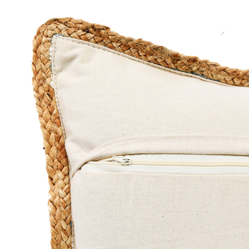 Housse de coussin Chindi, Bleu / brun clair, polyester