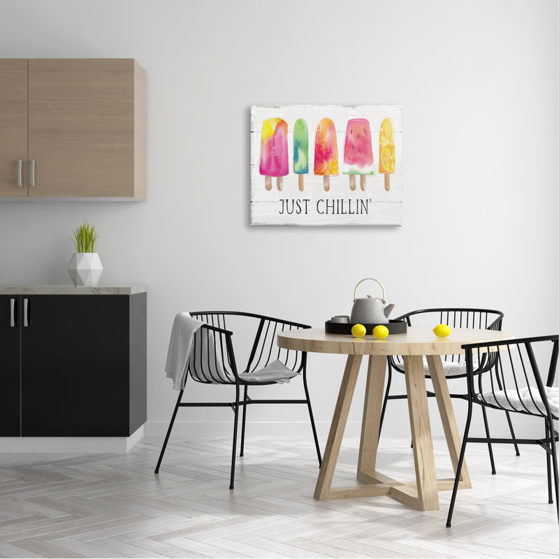 «Just Chillin» à motif de grain de glace rustique d'été, Plaque murale, L 30 po x H 30 po