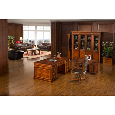 Solid Wood Executive Desk Office Set