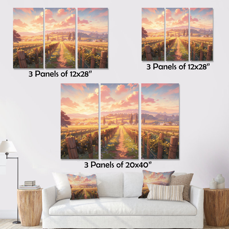 «Valley Getaway III», reproduction sur toile 3 pièces, H 28 po x l 36 po x P 1 po