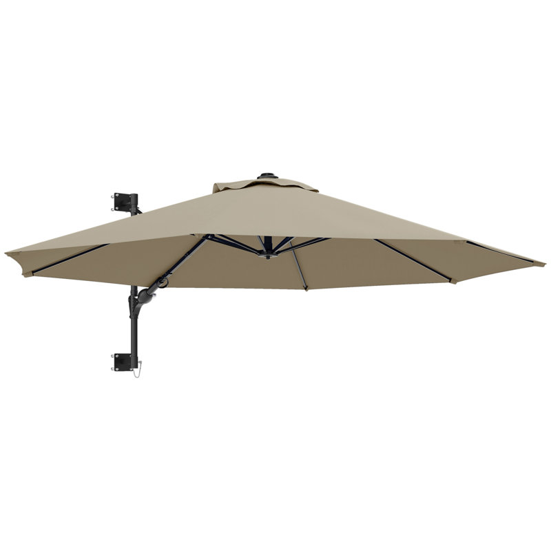 292cm Wall Mount Parasol, Khaki