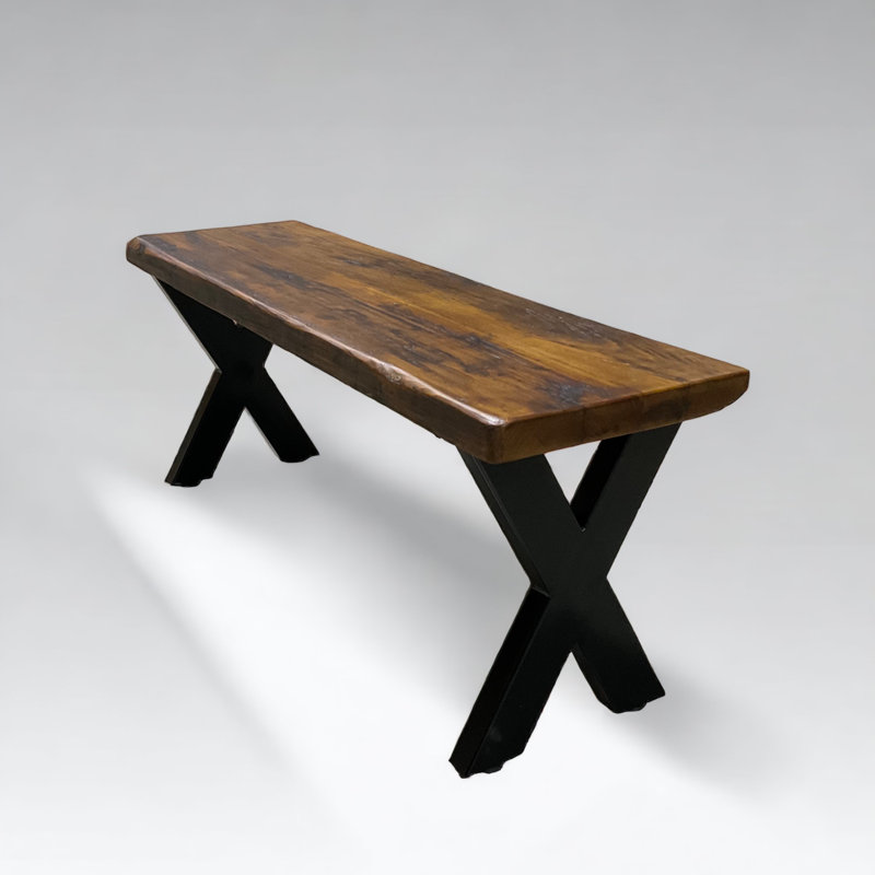 Solid Wood Bench, 19.5" H x 60" W x 15" D, Brown