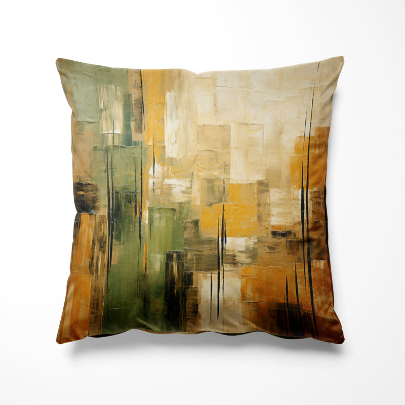 Coussin décoratif imprimé Tachisme, H 18 po x l 18 po