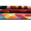 Tapis géométrique rectangulaire rouge / vert / jaune / bleu en polypropylène tissé à la machine-233363573