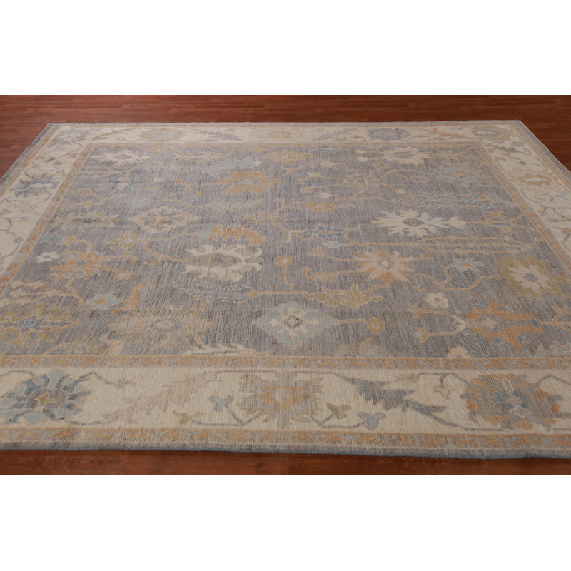 Vegetable Dye Gray Oushak Oriental Area Rug 8x10
