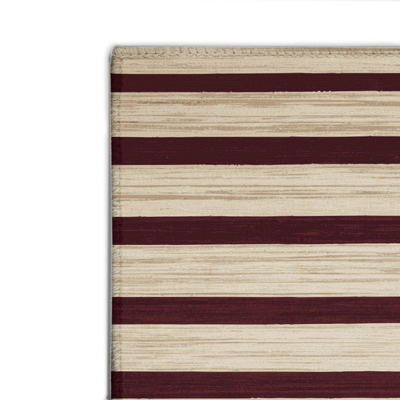 Tapis intérieur / extérieur beige HorizontalStripes, Rectangulaire 2 pi x 3 pi