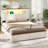 Farmhouse Full Storage Bed Frame with Bookcase Headboard, LED Lights, Charging Station & 4 Drawers, Wood Platform Bed, White-411781280-413799467