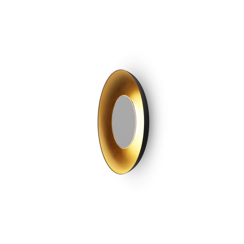 Ramen LED Flush Mounted Sconce, 2.6" H x 18" W x 18" D, Matte White/Matte Black/Gold