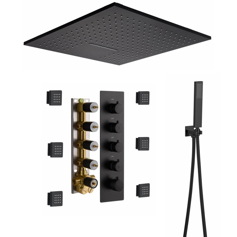 All-In-One Kit with Rough in-Valve, Matte Black