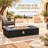 56" 50,000 BTU Rectangular Propane Fire Pit Table with Fire Glass and Protective Cover