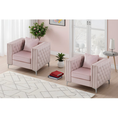 Ensemble de 2 chaises en velours Lyon
