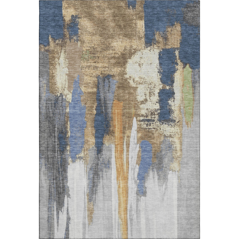 Premium Machine Washable  Abstract Rug, Rectangle 10' x 14'