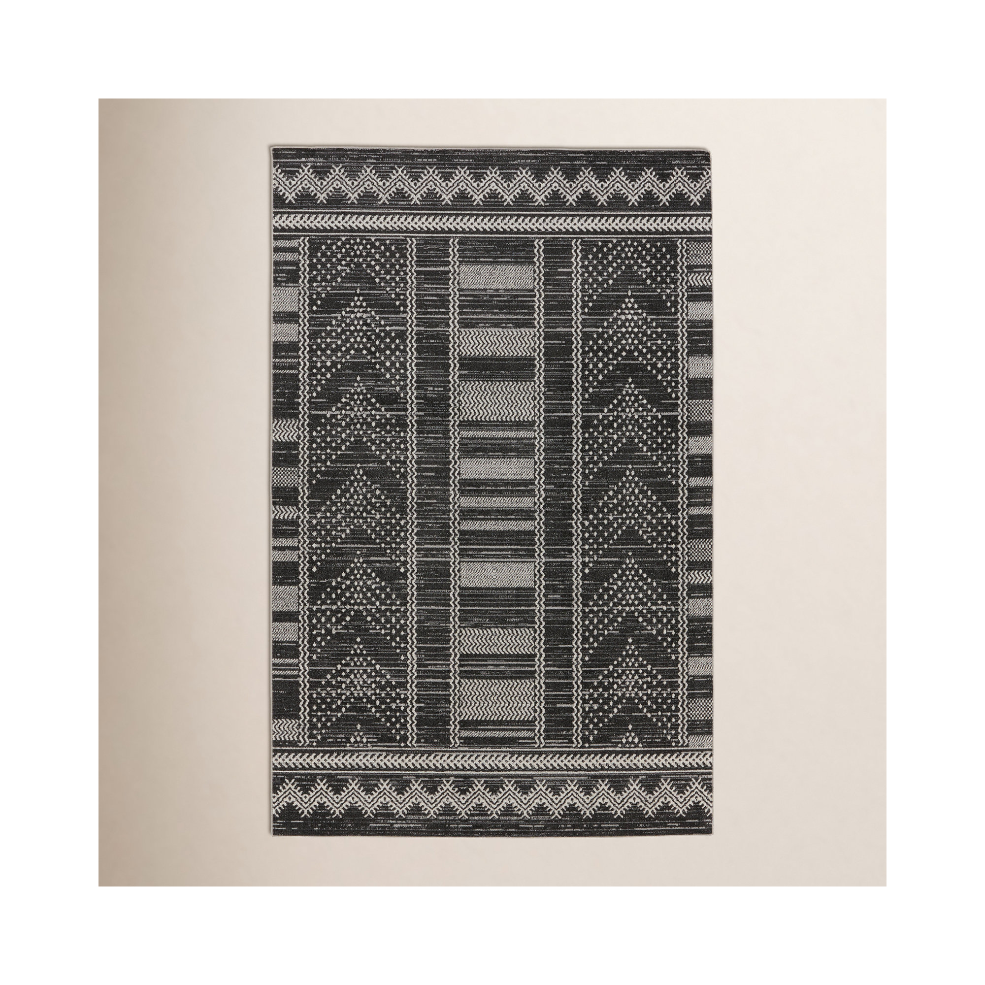 Phoebe Black/Light Gray Rug, Rectangle 7'10" x 10'