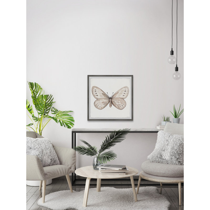 White Streaks - Single Picture Frame Painting, 30cm H x 30cm W x 3.81cm D