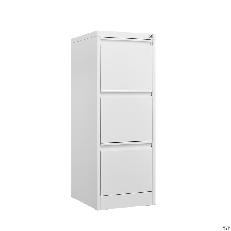 3 Drawer File Cabinet With Lock Metal Vertical File Storage Cabinet Office Home Steel Vertical File Cabinet For A4 Legal/Letter Size Narrow File Cabinet Locked,Assembly Required