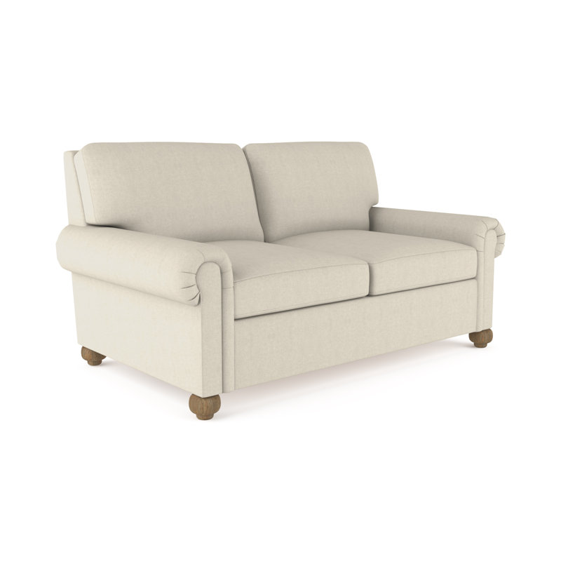 Causeuse Leroy, H 36 po x l 72 po x P 43 po, Lin à tissage carré jacinthe, Naturel
