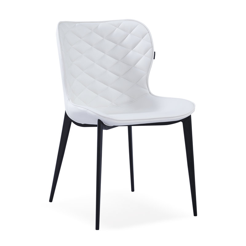 Chaise d'appoint rembourrée Stacia, Blanc, Noir