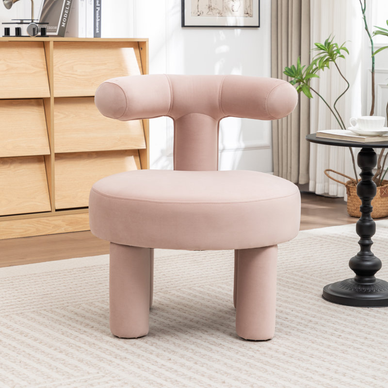 Fauteuil demi-tonneau en velours Bula, Pink