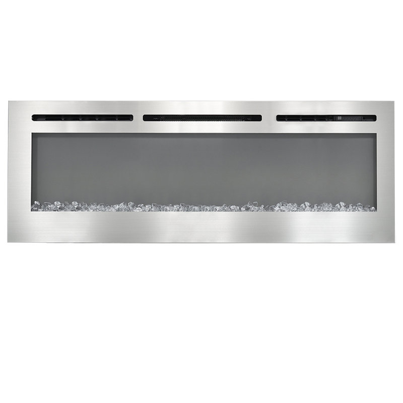 Metro Lane 152.4cm W Silver Electric Fireplace with 5120 BTU